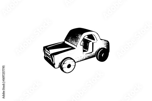 Vector Vintage automobile depicts a classic toy car.