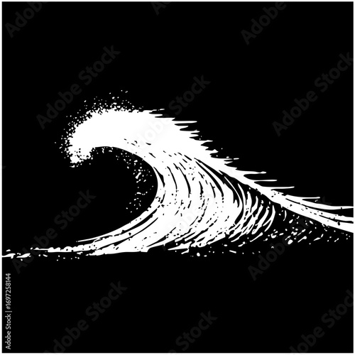 Vector Dynamic ocean wave features a powerful curling .