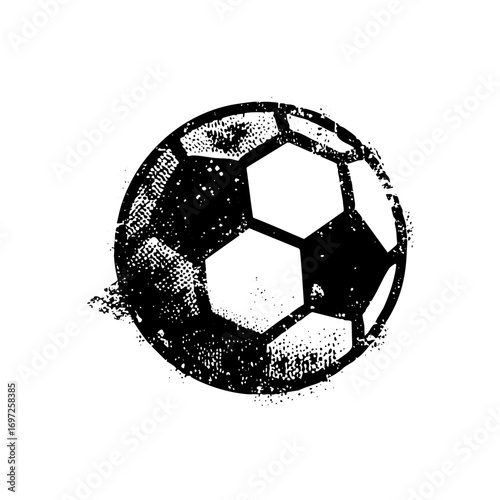 Vector Distressed of a classic soccer ball .