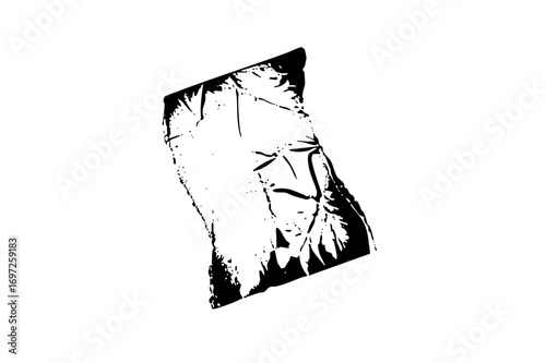 Vector Abstract figure with distressed texture evokes a sense of isolation.