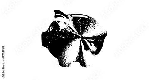 Vector Stylized piggy bank with bow detail.