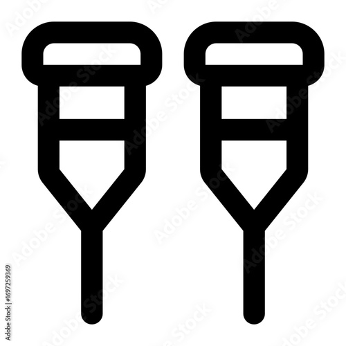 crutches icon for illustration