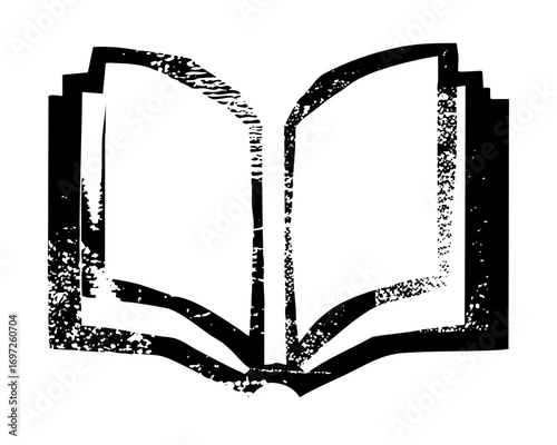 Vector Open book with distressed texture