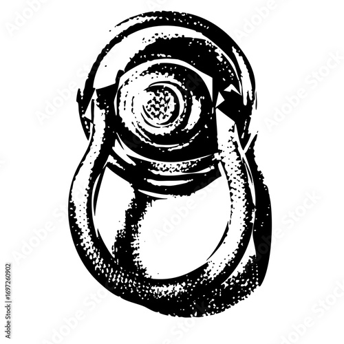 Vector Detailed of a metal shackle and bolt.
