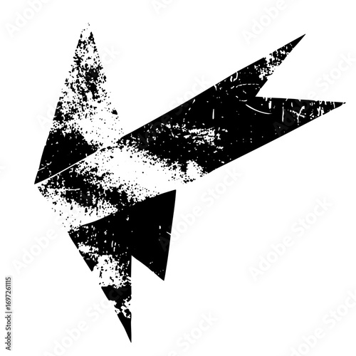 Vector Abstract distressed arrow with sharp edges.