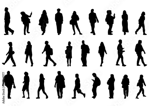 人物のシルエットパターンセット