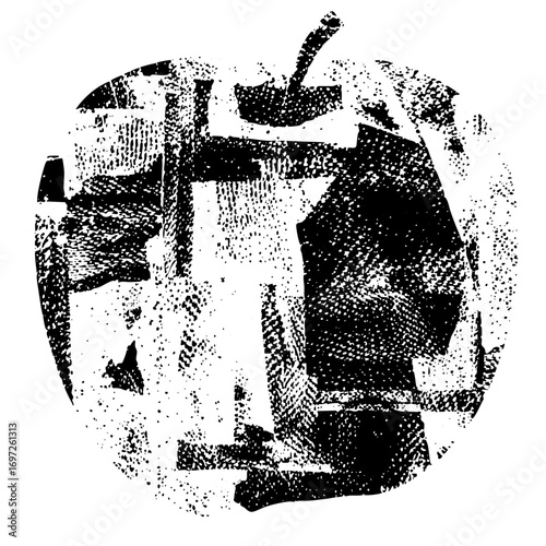Vector Abstract reaper with and hooded figure.