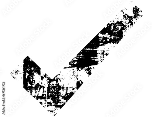 Vector Distressed checkmark displays approval with a textured grunge aesthetic.