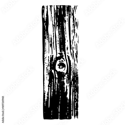 Vector Detailed wood plank with prominent knot.