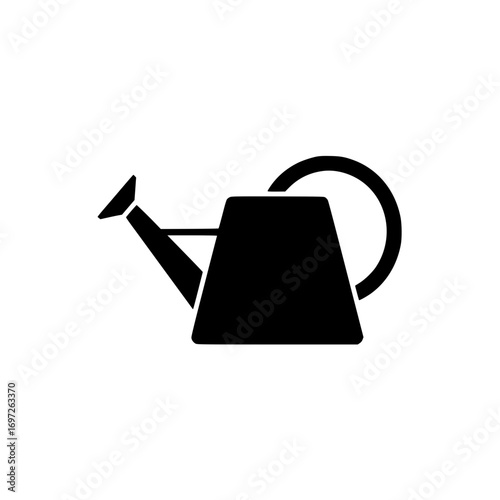 Watering can vector icon symbolizing gardening, irrigation, and eco-friendly agriculture in simple black