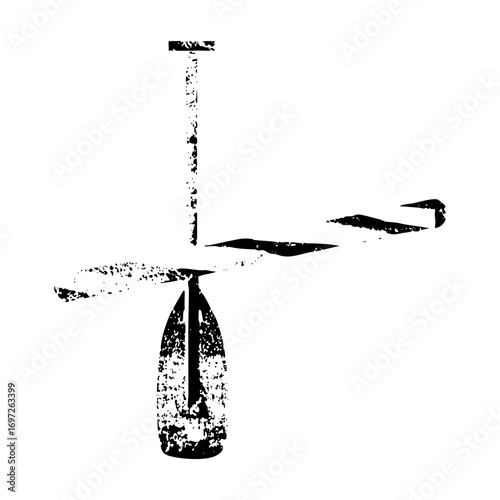 Vector Abstract pump dispenser with a minimalist .