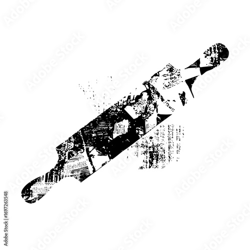 Vector Abstract broken glass with scattered fragments.