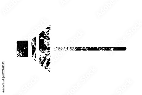 Vector Abstract arrow with distressed texture suggests direction and impact.