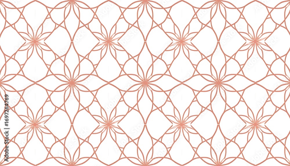 Fototapeta premium Elegant repeating pattern of interconnected floral shapes