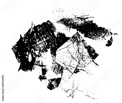 Vector Abstract brushstroke portrait depicts a contemplative face.