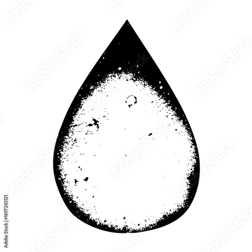 Vector Black droplet with textured edges