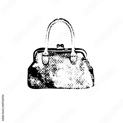 Vector Vintage handbag with clasp closure.