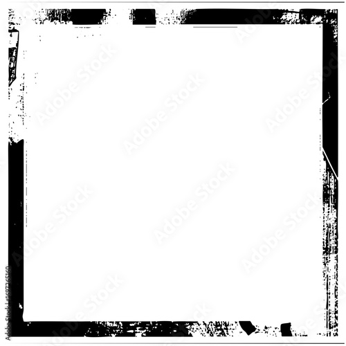 Vector Distressed rectangular frame with grunge texture.