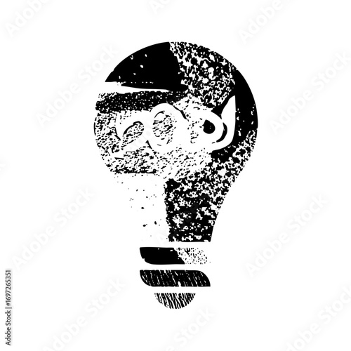 Vector Owl silhouette within a lightbulb conveys bright ideas.