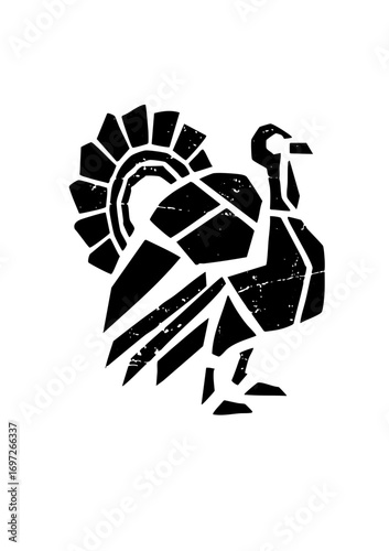 Vector Bold black vector turkey for festive occasions.