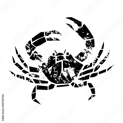 Vector Geometric crab with fragmented shapes.