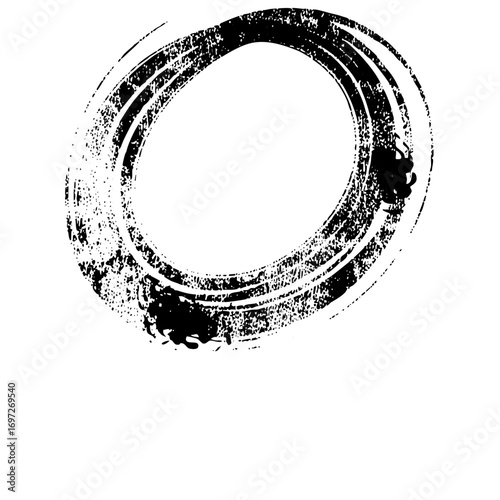Vector Abstract circular brushstroke with dynamic swirls.