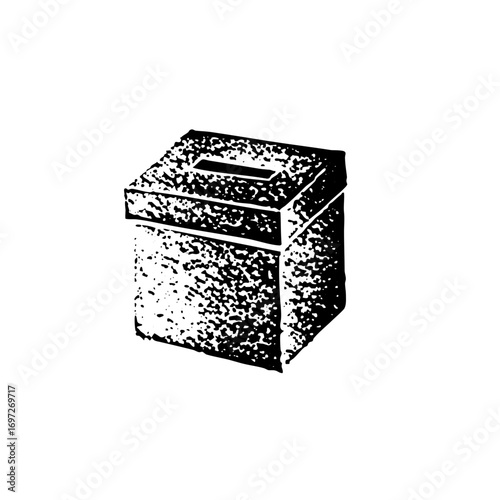 Vector Monochrome donation box with slot.