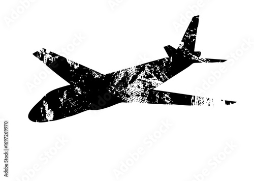 Vector Abstract airplane with distressed texture
