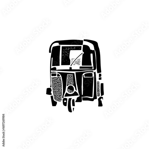 Vector Bold vector of a vintage automobile front view.