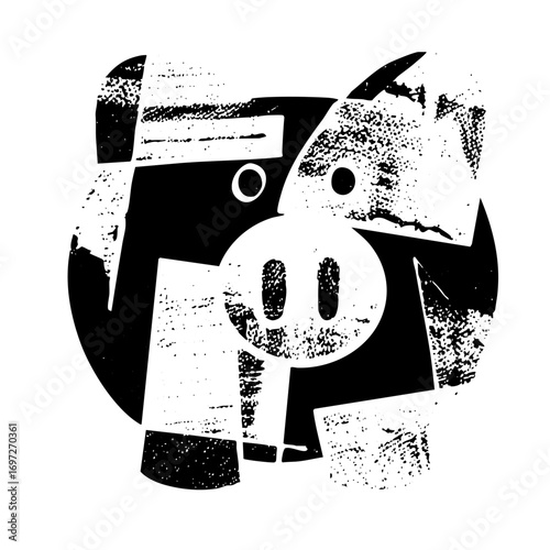 Vector Playful robot character with a stylized .