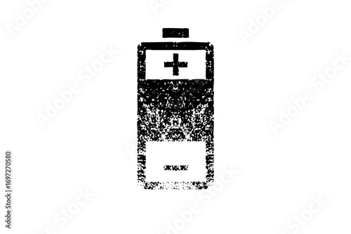Vector Minimalist medical battery with a cross symbol.