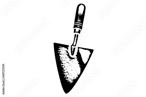 Vector Black masonry trowel with textured blade