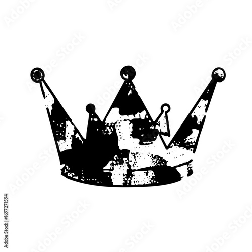 Vector Distressed crown with textured details.