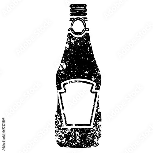 Vector Stylized condiment container with blank label.