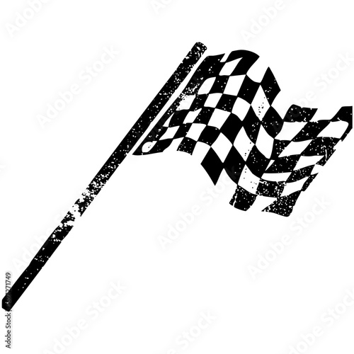 Vector Black and white checkered racing flag .