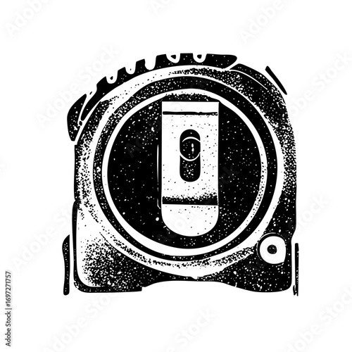 Vector Vintage camera with a central lens element.
