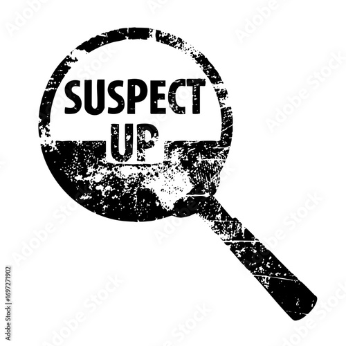 Vector Magnifying Glass Focuses on Suspect Up Text