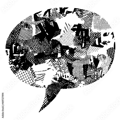 Vector Global communication concept with Earth inside a speech bubble.
