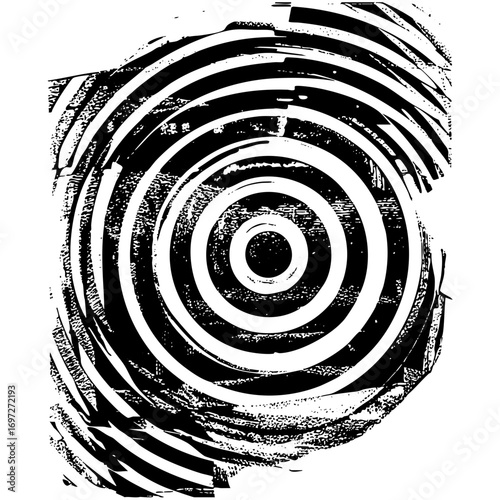 Vector Concentric circles create a dynamic spiral .
