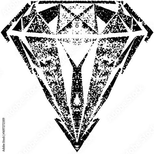 Vector Detailed black gemstone with facets