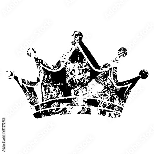 Vector Detailed black crown with ornate flourishes.