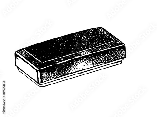 Vector Detailed of a rectangular matchbox with textured surface.
