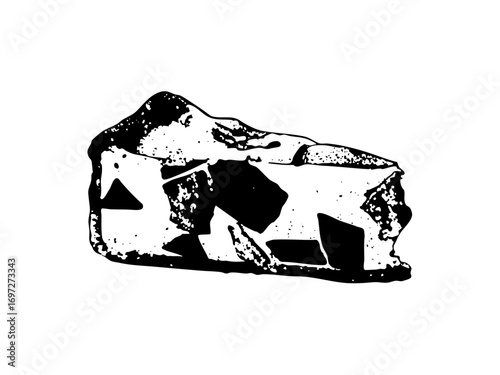 Vector Abstract stone block with jagged edges.