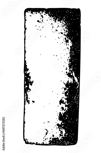 Vector Abstract rectangular shape with distressed edges and gradient fill.
