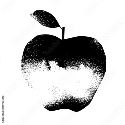 Vector Black bitten with dotted texture.