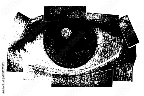 Vector Abstract eye with fragmented shapes