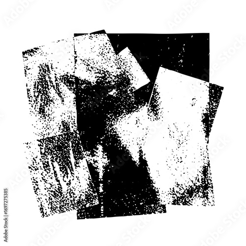 Vector Abstract geometric shapes create a dynamic distressed composition.