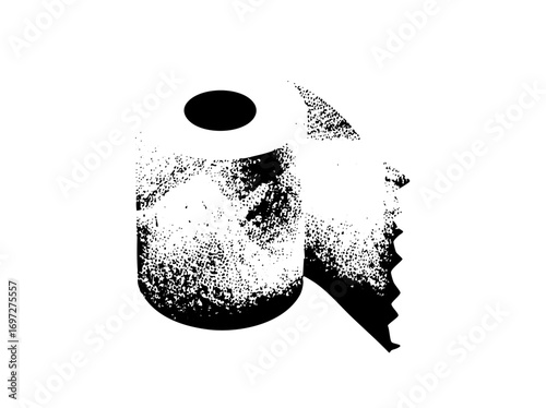 Vector Abstract face and letter i with dotted texture.