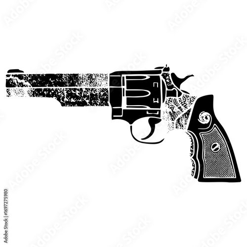Vector Detailed vector of a revolver firearm.