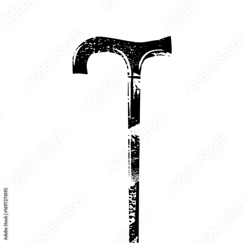 Vector Elegant walking cane with a vintage aesthetic.